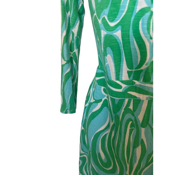 Lilly Pulitzer Green/Blue/White Wrap Dress XS - Picture 7 of 12